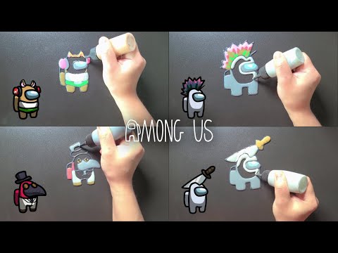 Among us Pancake Art - Woowakgood, Halloween Skin 인싸 게임 어몽어스 팬케이크 만들기 - 우왁굳, 할로윈 스킨