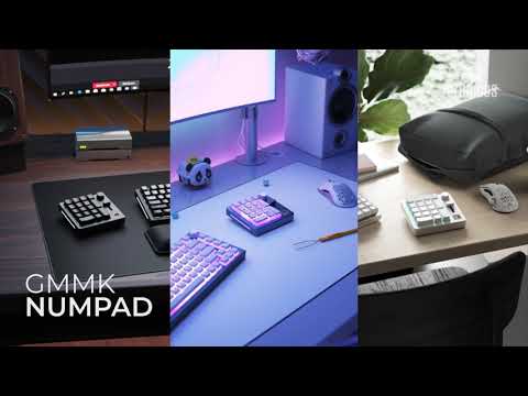 Glorious GMMK belaidė skaičių klaviatūra – Fox Switches, pilkos/baltos spalvos video