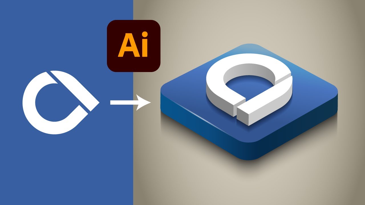 How to Create 3D Logo Design in Adobe Illustrator | 3D Tutorial