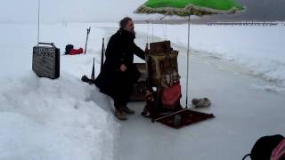 Roland von Malmborg on the ice off Trosa, Sweden