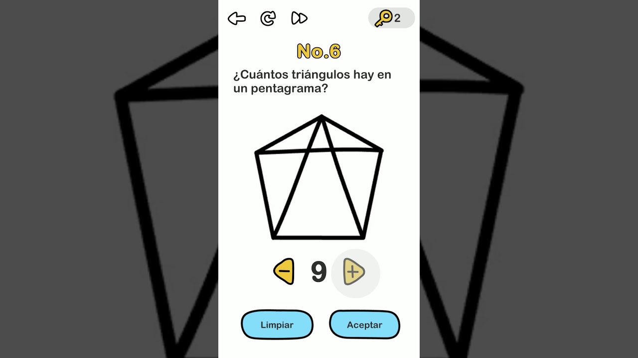 Brain Out - ¿Cuántos Triángulos hay en un Pentagrama