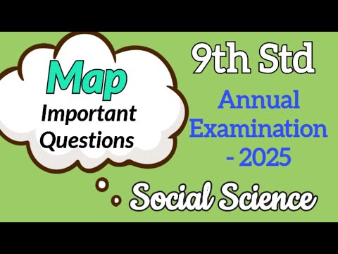 9th Std - Social | Annual Exam - Map Work | Important Map Exercise