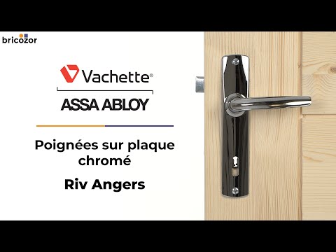 Poignées de porte sur plaques - chromé - Riv Angers VACHETTE