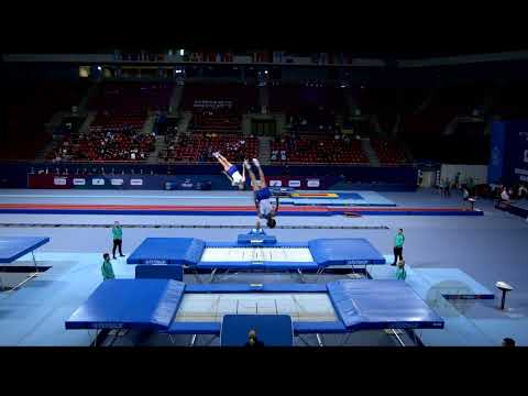 Greece 1 (GRE) M - 2022 Trampoline Worlds, Sofia (BUL) - Q Synchro Exercise 2