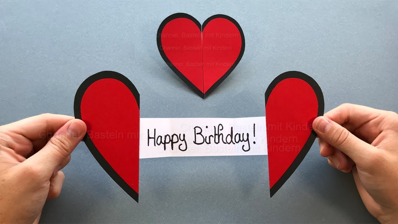 Basteln: Karte zum Geburtstag mit einem Herz. Geschenk selber machen ❤ Geschenk zum Muttertag