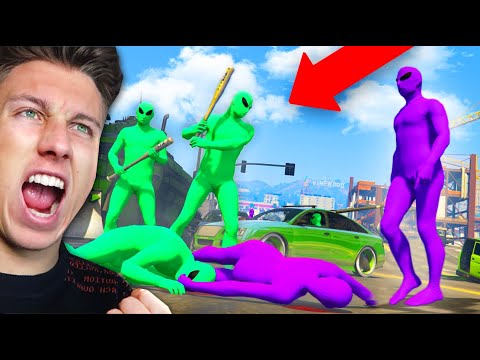 GRÜN vs LILA *GANG KRIEG* in GTA 5 Online!