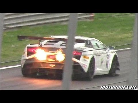 2016 Lamborghini Gallardo GT3 - Flames on Track & Downshifts