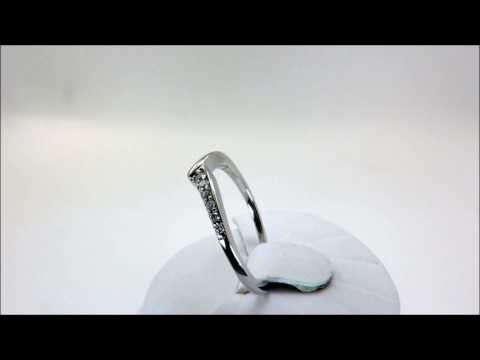 18 CT White Gold Diamond Wishbone Wedding/Dress Ring (00324)