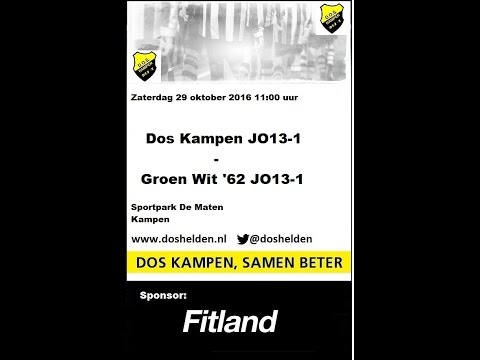 Doshelden Kampen: 29-10-2016 Dos Kampen JO13-1 - Groen Wit '62 JO13-1 (1-0)