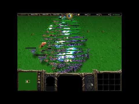 100 Flying Machine VS 100 Frost Wyrm (100 vs 100 Footage) (Warcraft 3) (With Health Bar)