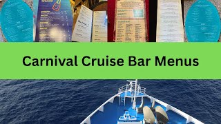 Updated Carnival Cruise Bar Menus 2026