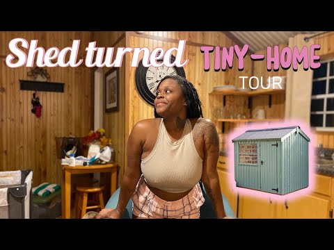 Shed converted to tiny home TOUR