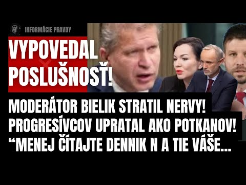 Náhly skrat pred kamerami! Moderátor Bielik stratil nervy! S Progresívcami narobil poriadok raz a