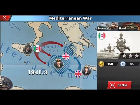 World Conqueror 4 Gameplay - Europe Axis - Mission 5 - Mediterranean War - Easy mode