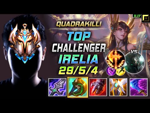 Challenger Irelia TOP vs Mordekaiser - 챌린저 탑 이렐리아 템트리 룬 몰왕 정복자 イレリア Ирелия 刀锋舞者 伊瑞莉雅 - LOL KR 11.17