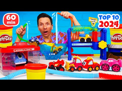 TOP 10 2024 de jeux avec voitures, jouets et play doh🚙👍 Compilation de vidéos pour enfants