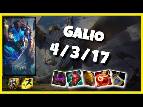 Galio 11.4 Gameplay Challenger Replay S11 Support (4/3/17) - KOREAN