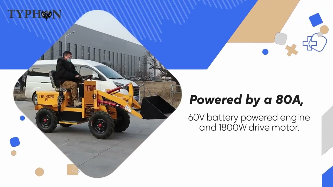TYPHON Thunder IV Electric Wheel Loader Wheeled Front End Loader Scoop Machine