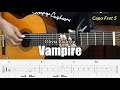 Vampire - Olivia Rodrigo - Fingerstyle Guitar Tutorial + TAB & Lyrics