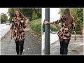 Try On My New Dress Pantyhose Walk In Public In Overknee Tights Kats Little World