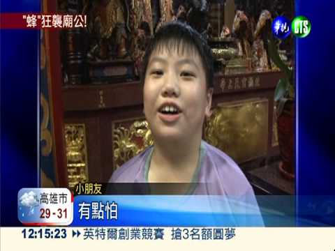 清掃惹到"吉祥蜂" 廟公被螫腫臉!