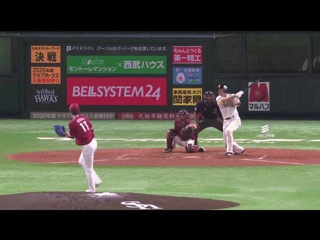 【4回裏】怒涛の3連打!! ホークス・内川聖一のタイムリーで同点に追いつく!! パーソル CS パ 1st 2019/10/7 H-E