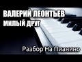 Разбор На Пианино - Валерий Леонтьев - Милый Друг 