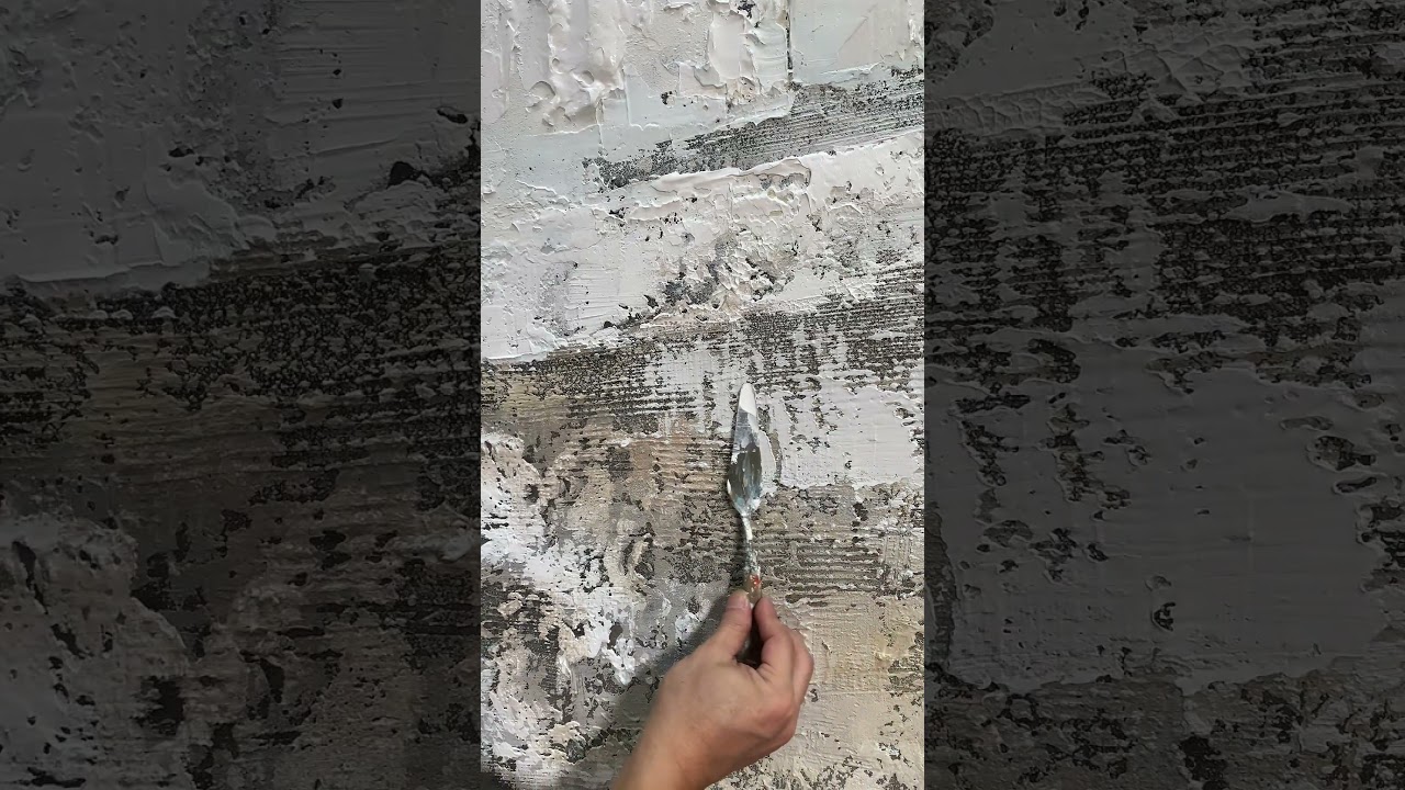 This is a very pure, minimalist,rough-textured abstract work #MinimalistTextureArt #neutralhomedecor