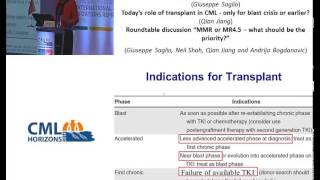 CML Horizons 2014: Today's role of transplant in CML (Qian Jiang)