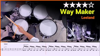 [Lv.14] Way Maker - Leeland (★★★★☆) Drum Cover with Sheet Music