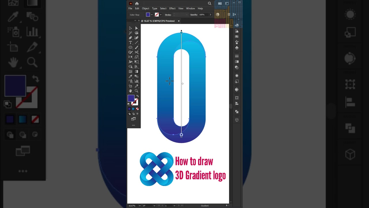 Modern 3D Gradient Logo in adobe illustrator Tutorial