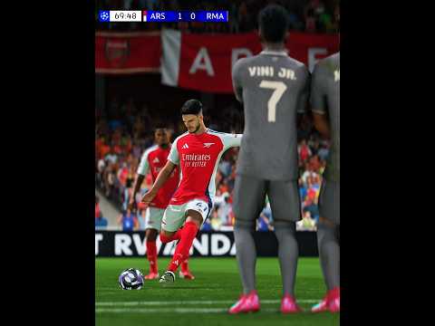 Declan Rice 2 Free Kicks Vs Real Madrid In FC 25 | Arsenal Vs Real Madrid #freekickgoals #declanrice