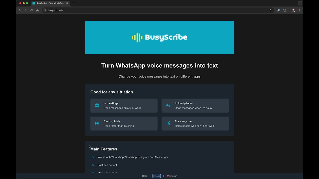 BusyScribe - Turn WhatsApp voice messages into text
