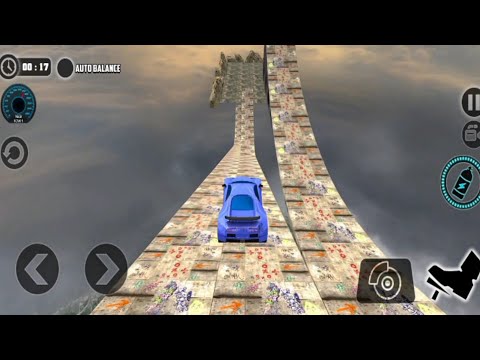 Impossible Track Car Driving Game - Car Stunts With Blue Car Android Gameplay