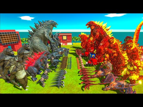 Dark Monster War - Team Dark GODZILLA 2014 x KONG VS Team Red GODZILLA FIRE LAVA - ARBS