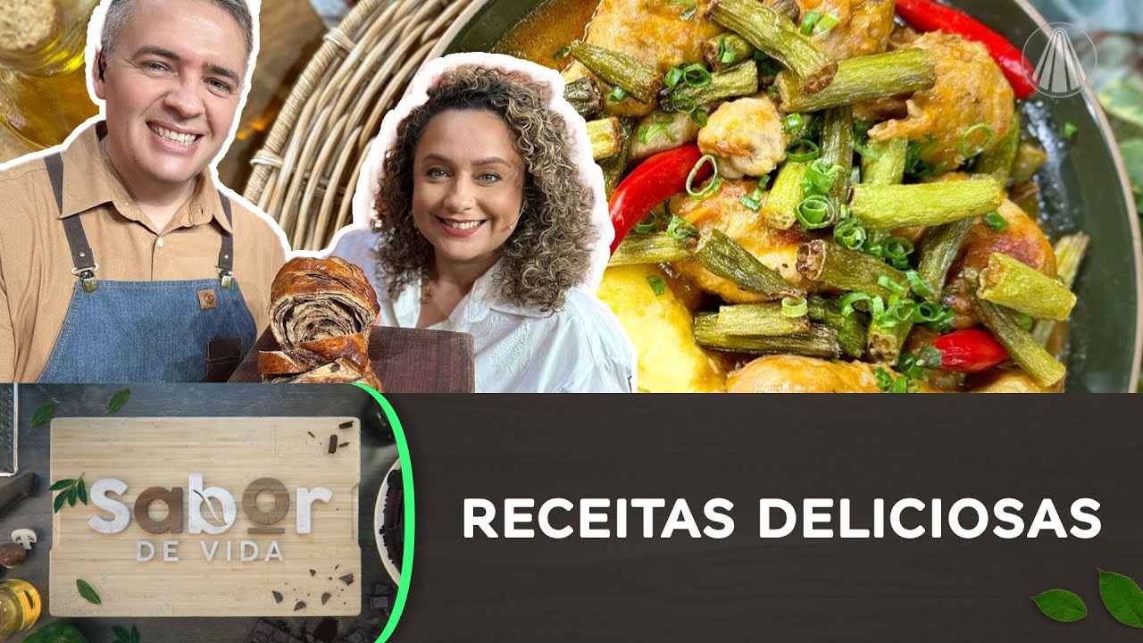 Cardápio de domingo: angu, frango com quiabo e pão doce com chocolate