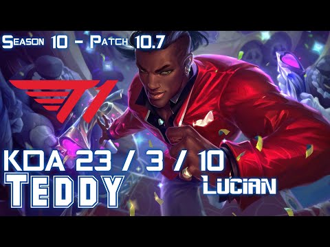 T1 Teddy LUCIAN vs TWISTED FATE Mid - Patch 10.7 FLEX RANK