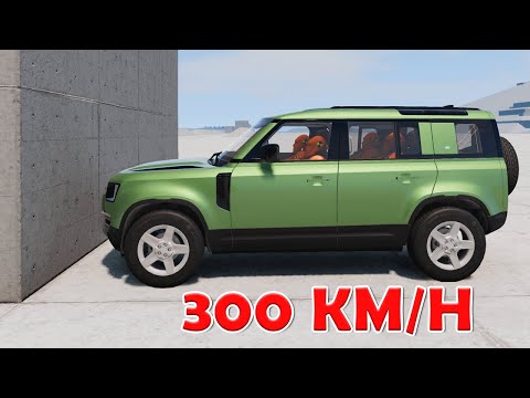 Land Rover Defender vs Wall 300 KM/H - BeamNG Drive