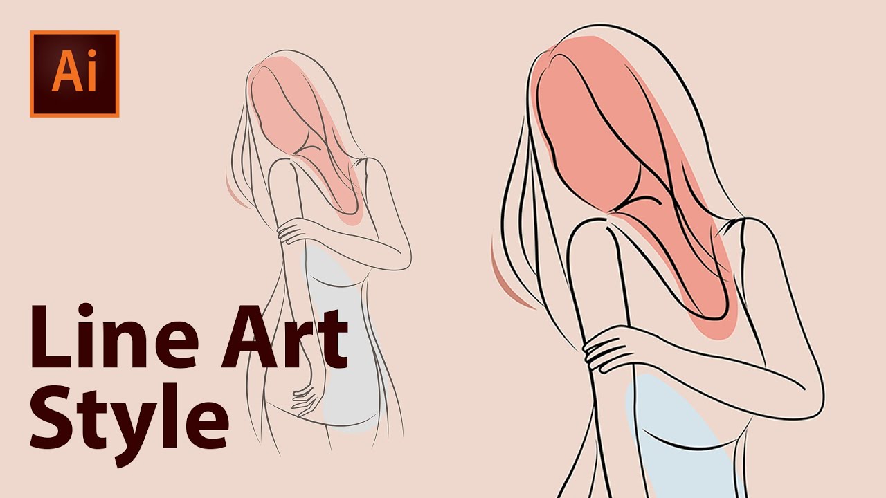 Line Art style illustration | Adobe illustrator | Vector Art | Speed Art