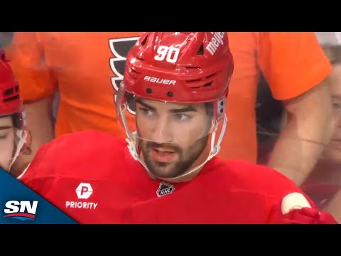 Red Wings' Joe Veleno and Christian Fischer Team Up For 2-on-0 goal vs. Flyers