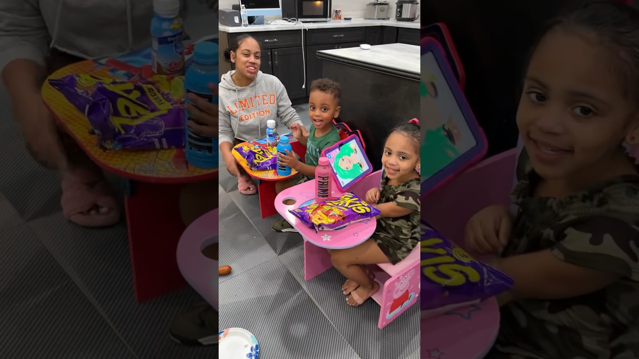 Dad takes away kids food and gives them takis #shorts