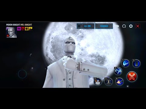 Moon Knight in Mr. Knight suit skills preview | Marvel Future Fight