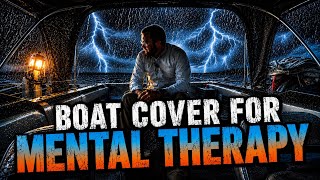 Cleaning up the boat, New Boat Cover for Renovation Protection || Mental Therapy Part02