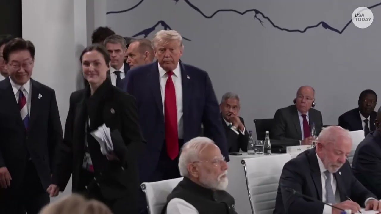 'I'm the boss,' Trump says as he enters G7 meeting before sitting by France's Macron, UK's Starmer