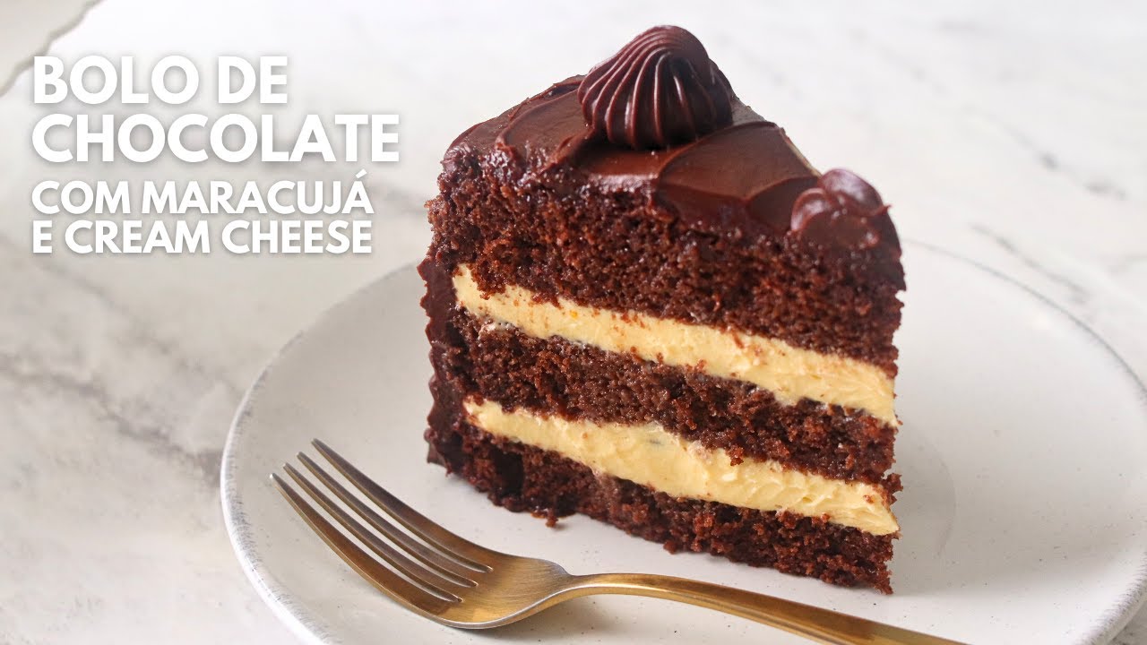 BOLO DE CHOCOLATE COM MARACUJÁ E CREAM CHEESE TRUFADO | Day Flaubert