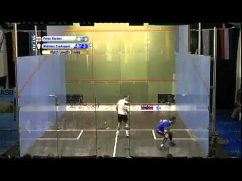Squash - ETC2012 Final Peter Barker vs Mathieu Castagnet 1a
