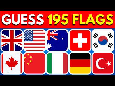 Indovina 195 bandiere del mondo in pochi minuti 🚩 | Sfida del quiz sulle bandiere
