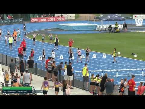 Girls Under 10 60m Hurdles H5 - 2020 State Combined Events Championships // LAVicTV