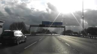 preview picture of video 'Driving On The M62 Motorway From J9 Warrington To J8 Burtonwood, Cheshire, England 14th April 2012'