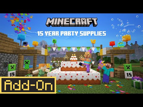 Minecraft 15 Year Party Supplies Add-On (Official Trailer)